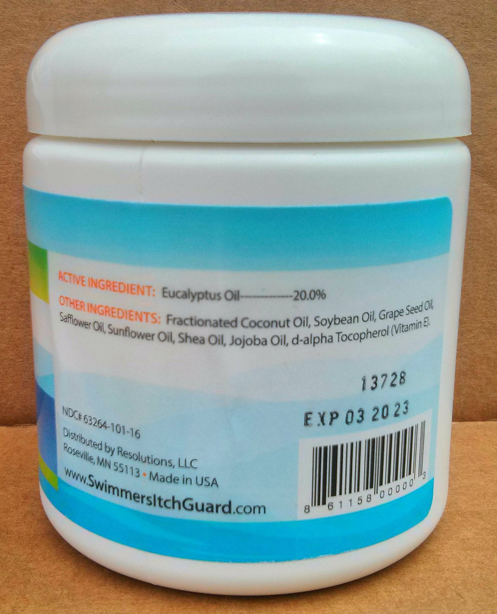 Swimmer Itch Guard application on skin provides pre-swim protection.