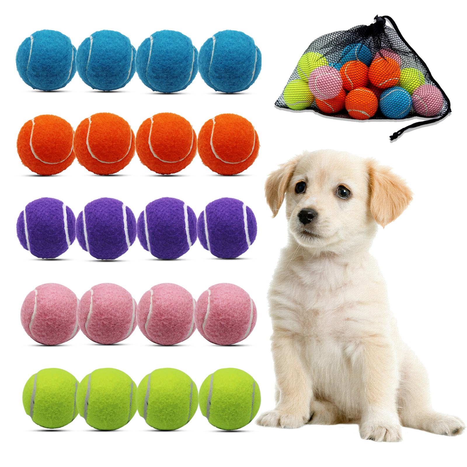 Swingers small tennis balls 20-pack in bright colors for easy indoor-outdoor visibility.