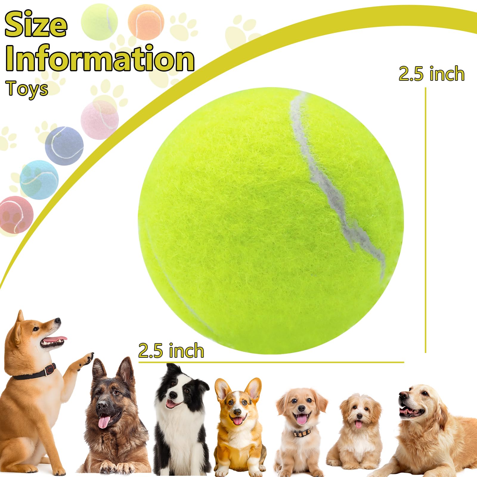 Swingers 2.5-inch dog tennis ball designed for fetch and training