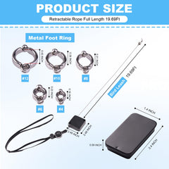 Swirge foot ring sizes show five adjustable anklets for precise fit