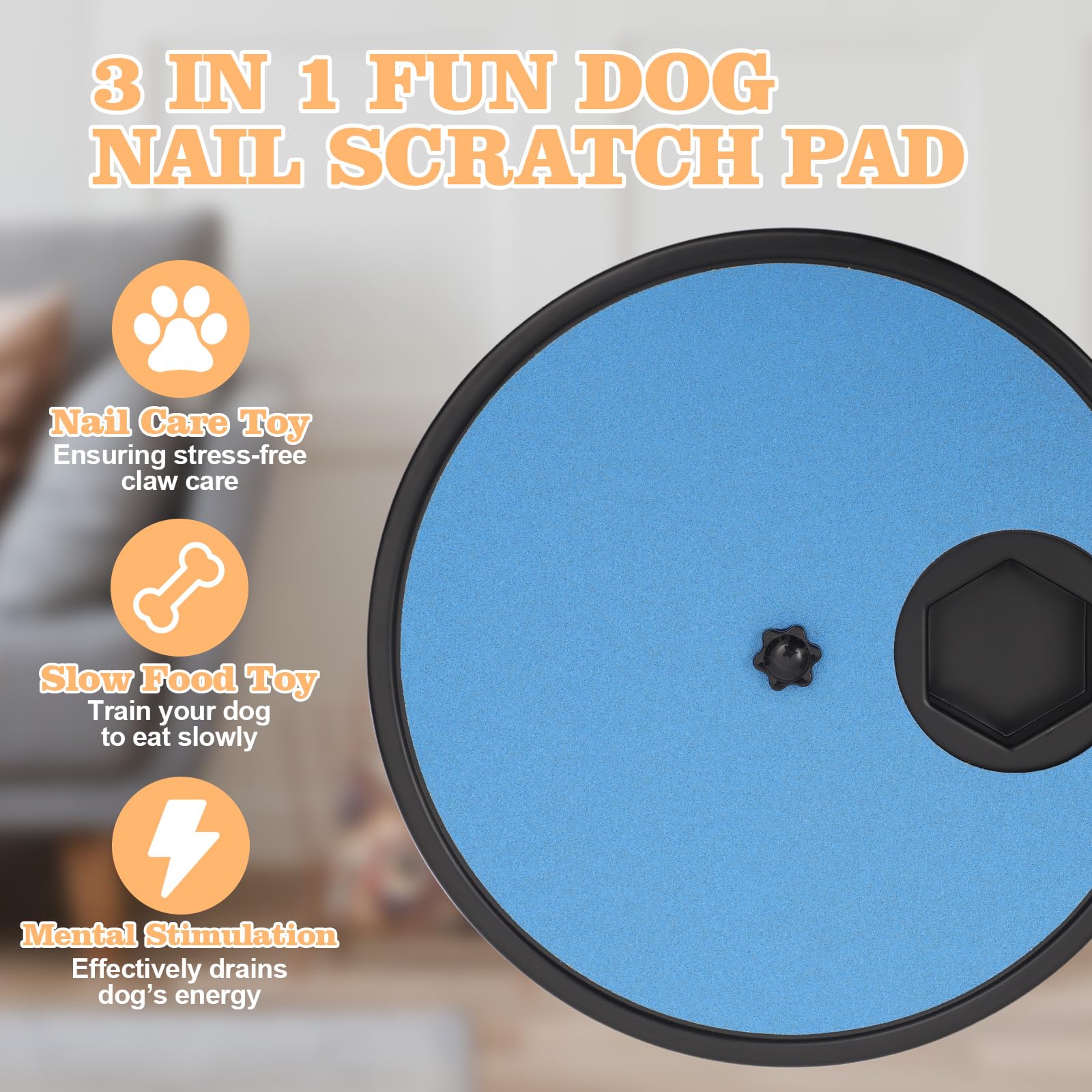 Swirge rotating dog nail file lid facilitates gentle paw grooming during use.