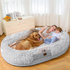 SWITTE human dog bed 71x47x13 inch size offers generous sharing space