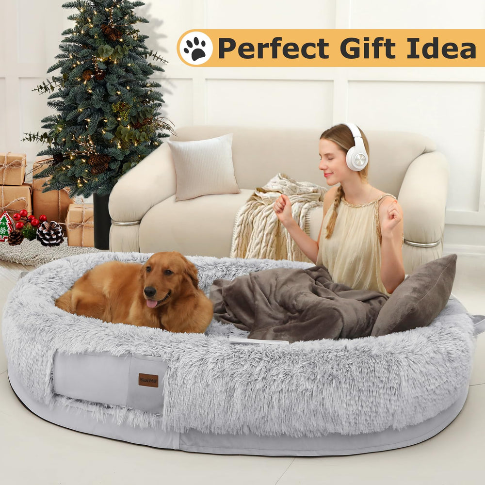SWITTE human dog bed non slip bottom keeps it in place