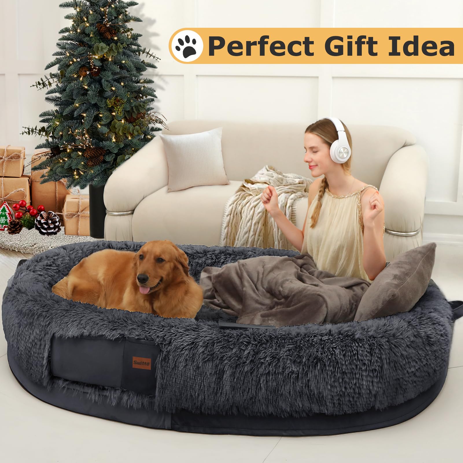 SWITTE bed non-slip bottom keeps stable on any floor.