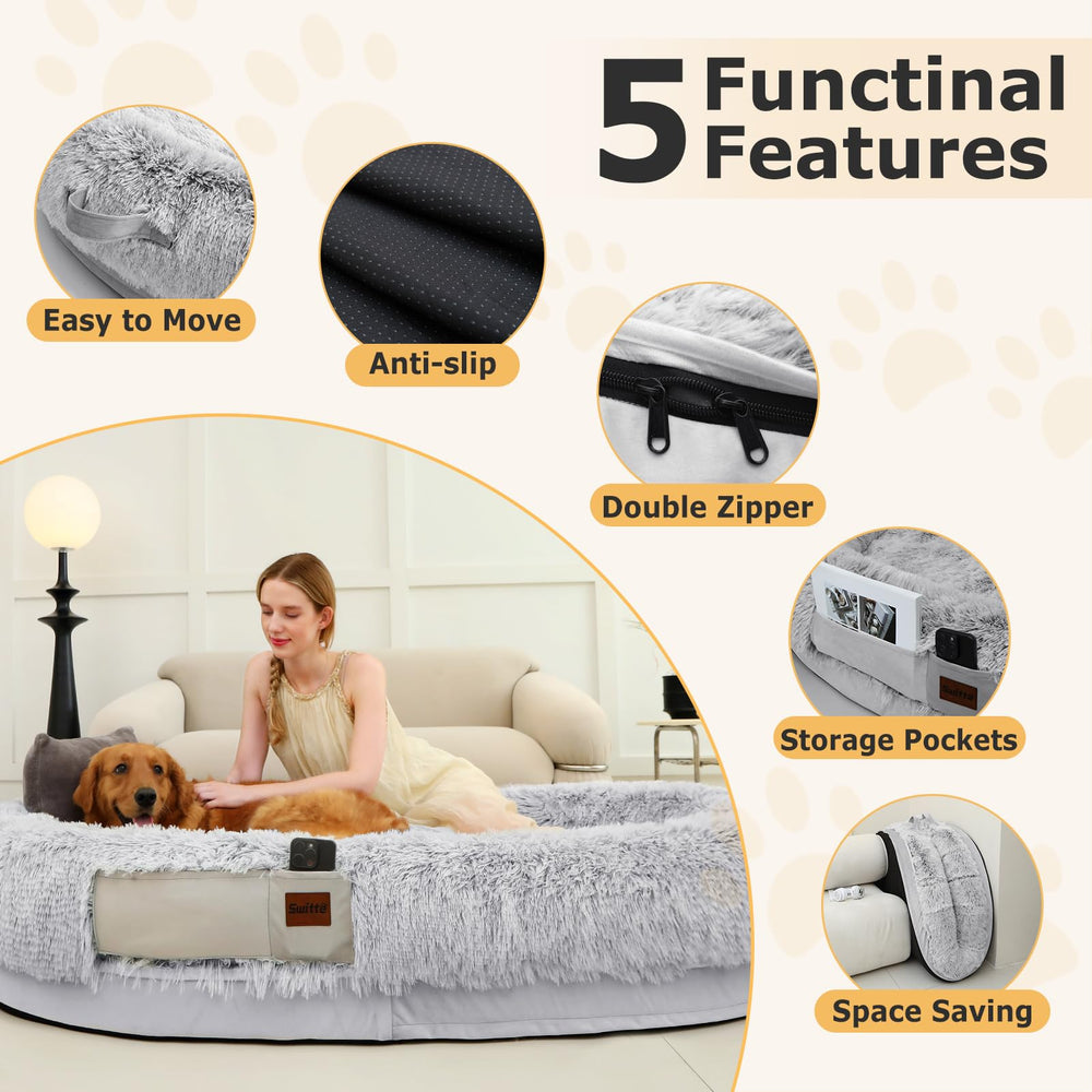 SWITTE human dog bed removable cover is machine washable