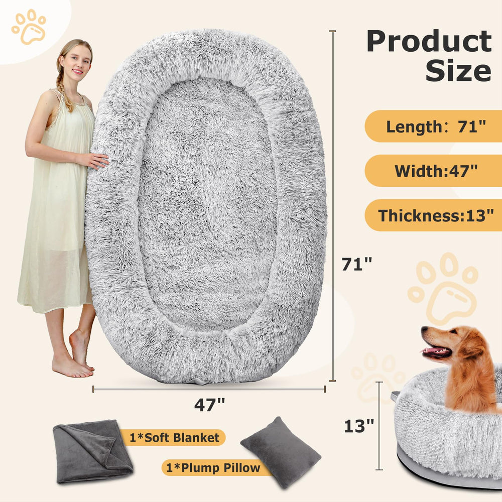 SWITTE human dog bed storage pockets keep essentials organized