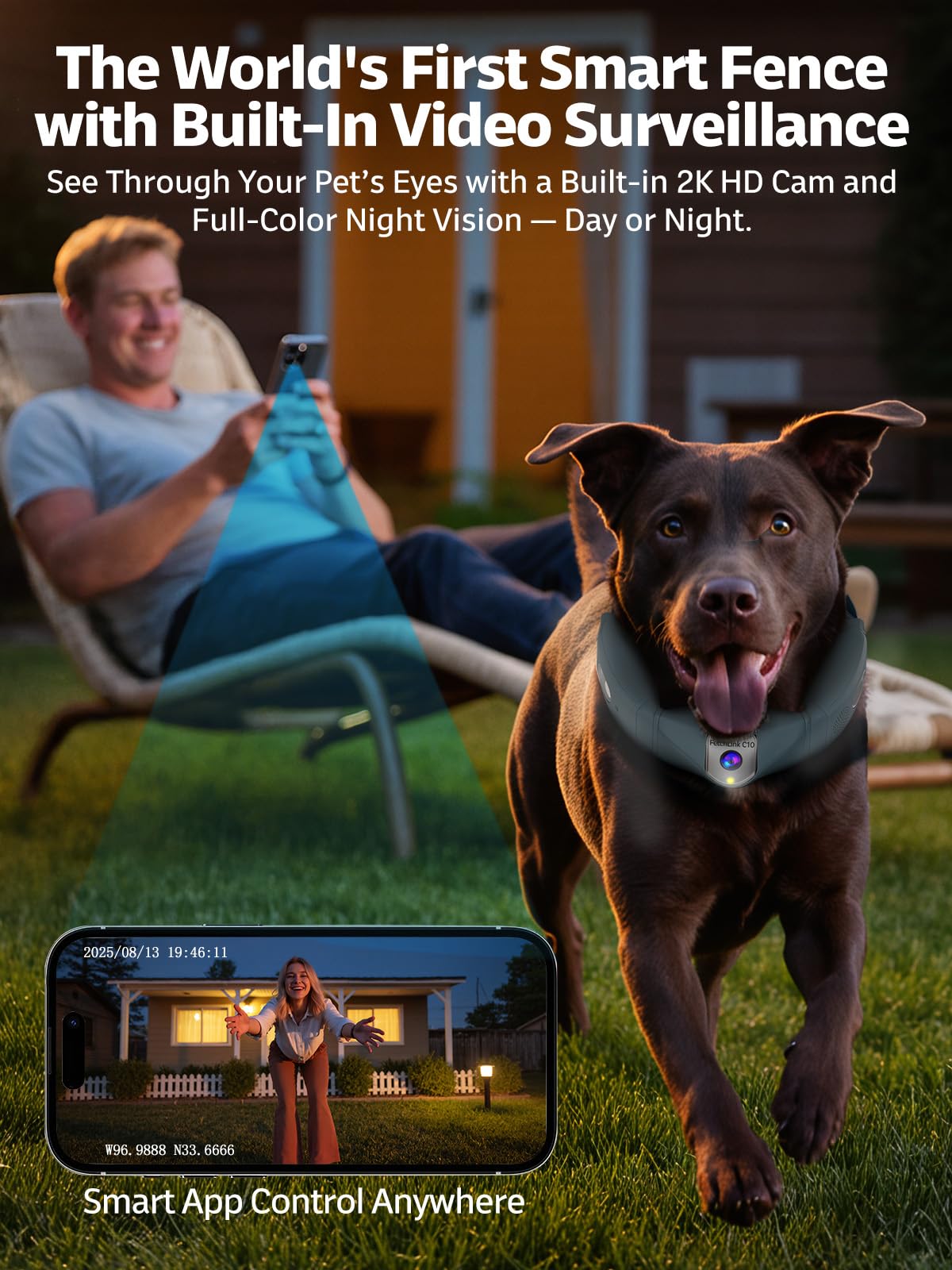 Swotech 2K night vision camera captures clear live video day and night.