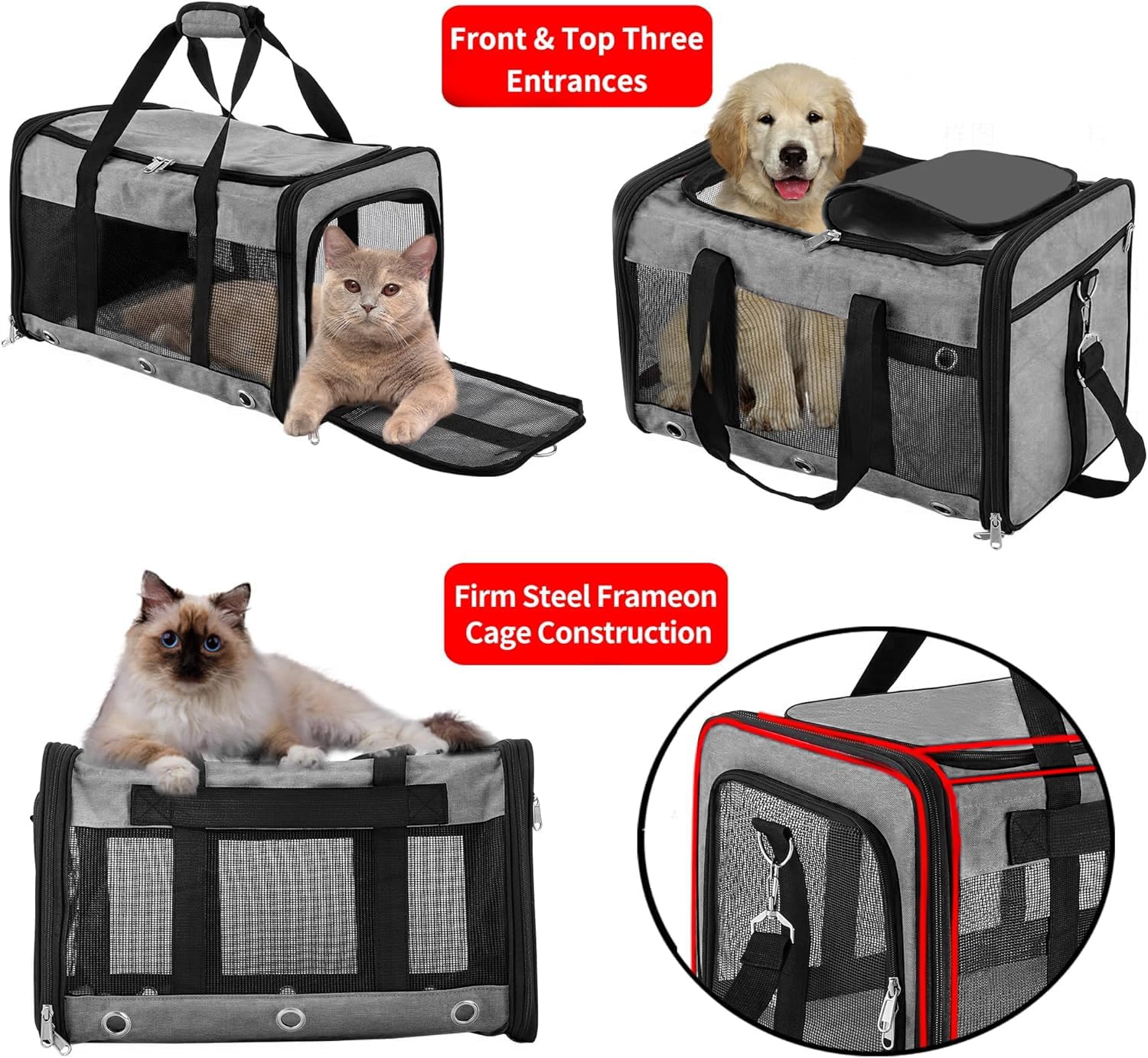 SWUVVI safe zipper and inner leash help prevent escapes during transport.