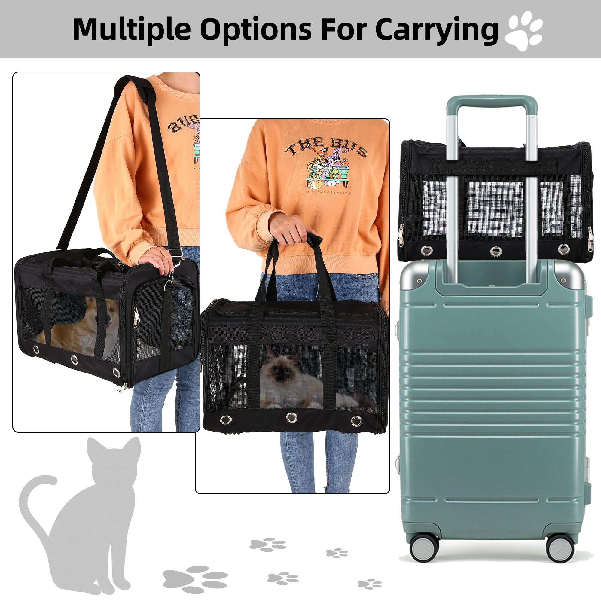 SWUVVI collapsible pet carrier folded—compact storage when not in use.