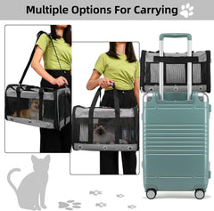 SWUVVI soft sided pet carrier collapsible design aids easy storage and travel readiness.