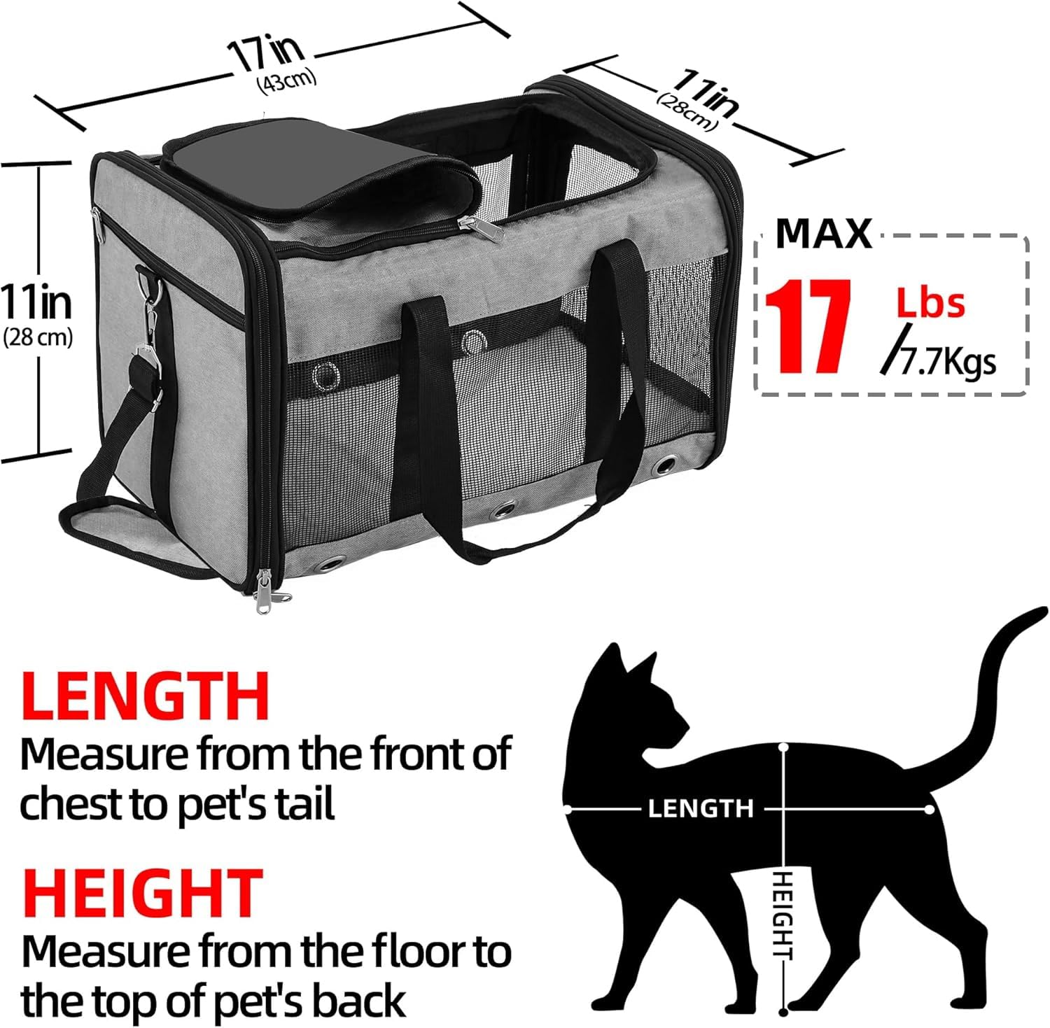 SWUVVI soft sided pet carrier side mesh window boosts airflow and pet visibility.
