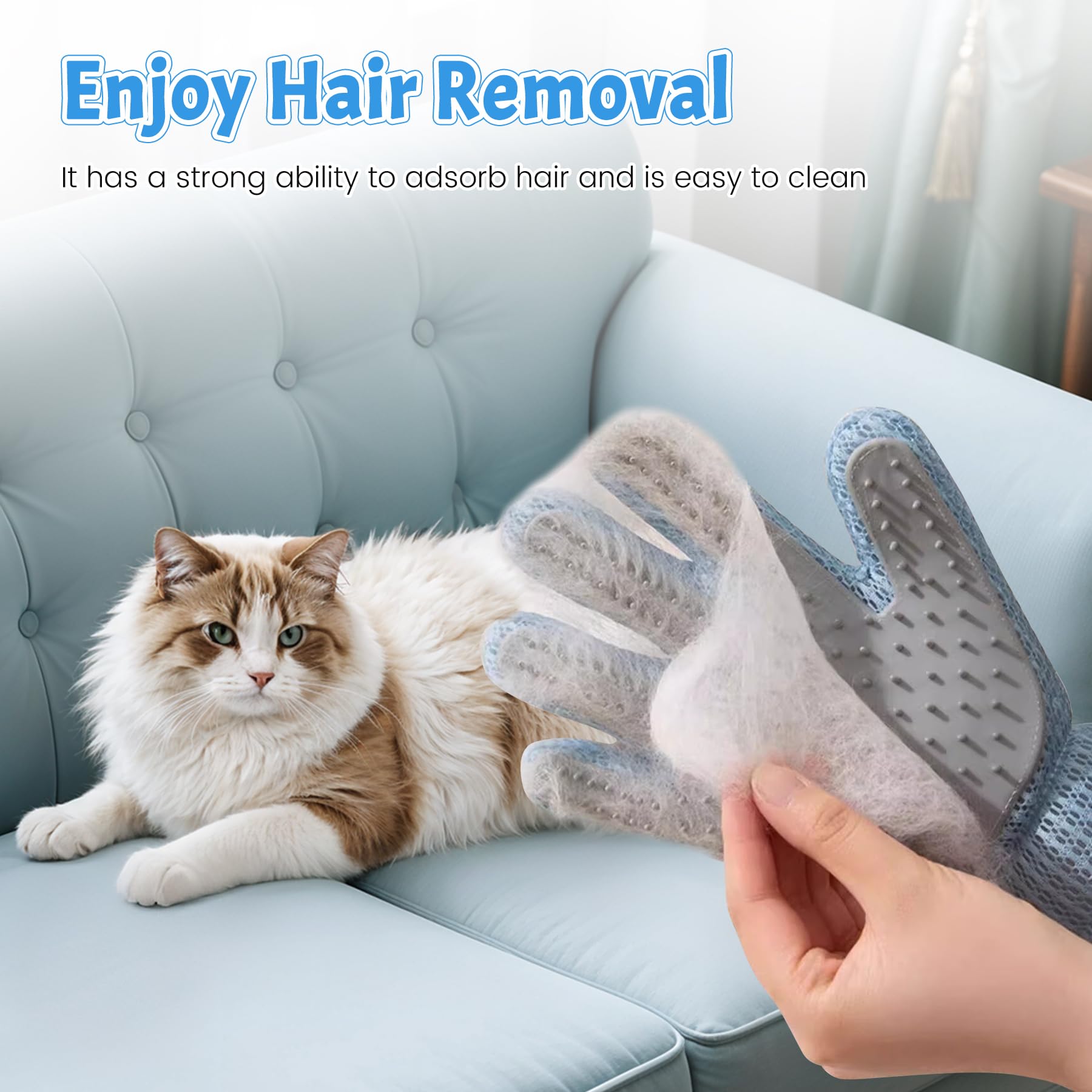 Swwrtbywer Pet Hair Removal Glove car interior shows multi-surface effectiveness