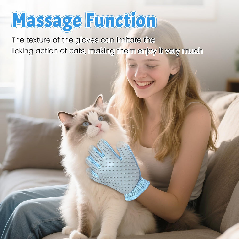 Swwrtbywer Pet Hair Removal Glove cat grooming emphasizes soft mesh and reach