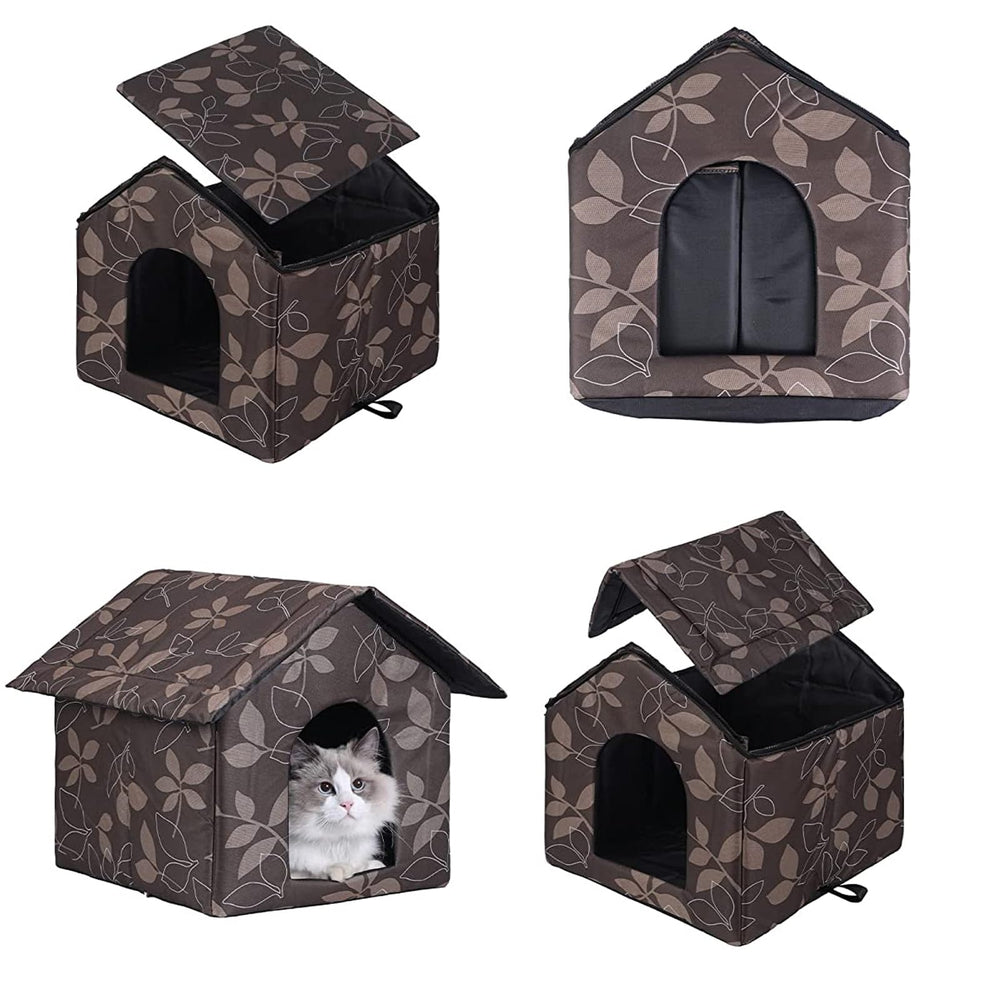 SXOZH cat house outdoor brown large folded for storage