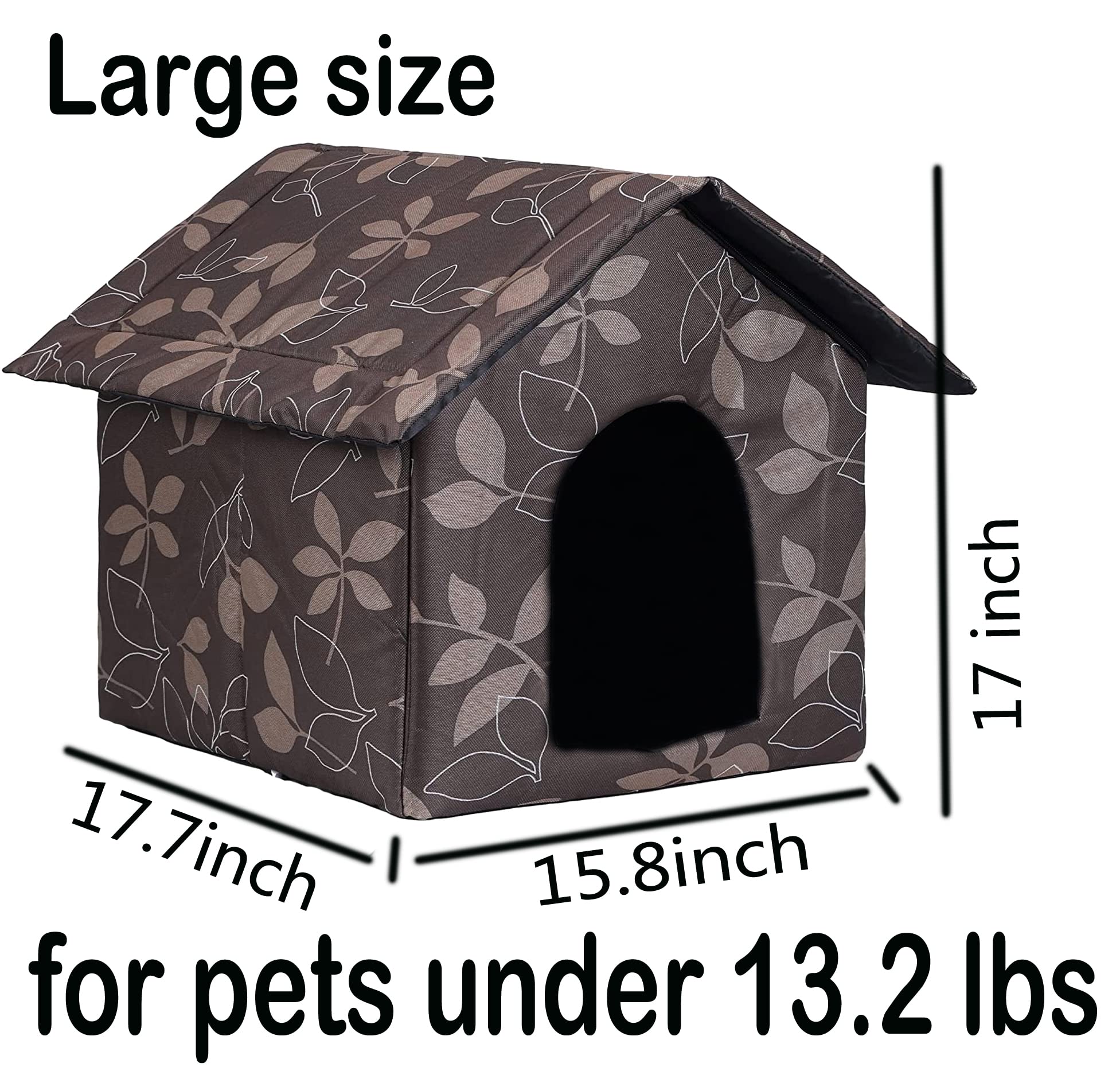 SXOZH cat house outdoor brown large interior with plush lining