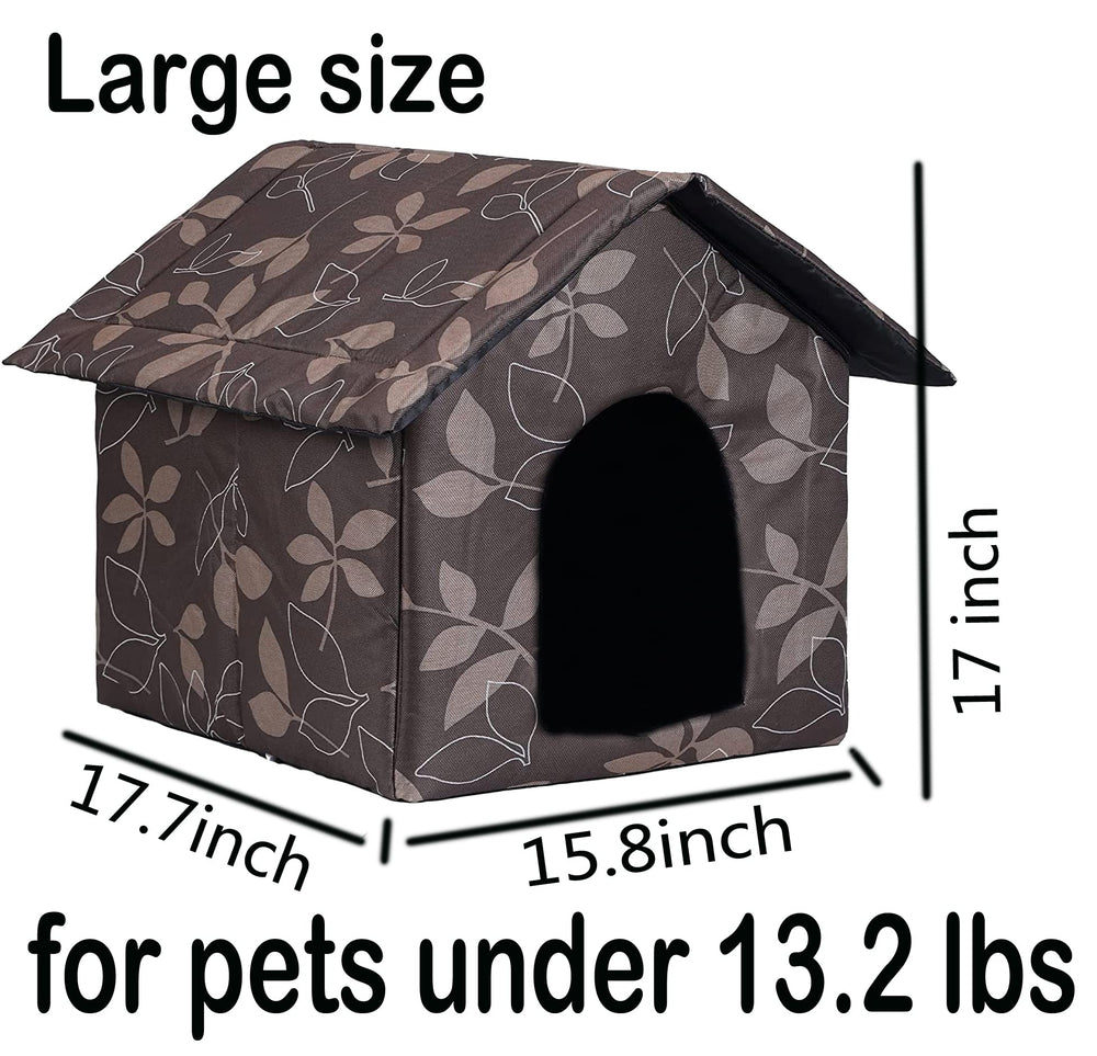 SXOZH cat house outdoor brown large interior with plush lining