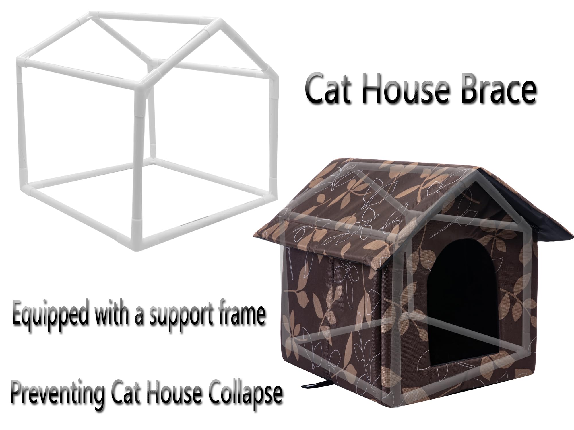 SXOZH cat house outdoor brown large side entry for easy access