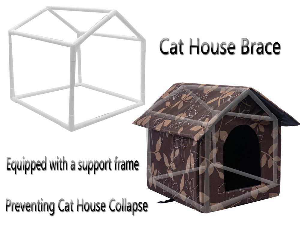 SXOZH cat house outdoor brown large side entry for easy access