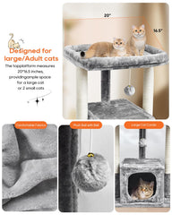 SYANDLVY cat tree removable cushions simplify deep cleaning.