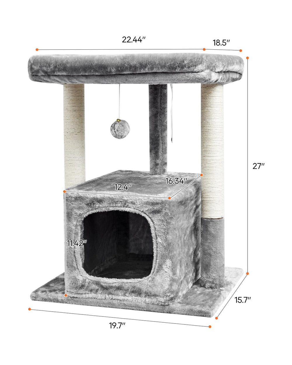 SYANDLVY cat tree two reinforced scratching posts protect furniture.