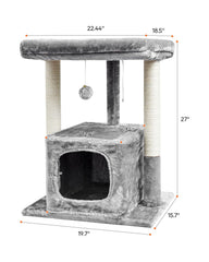 SYANDLVY cat tree two reinforced scratching posts protect furniture.