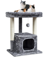 SYANDLVY cat tree top plush perch offers cozy lounging for cats.