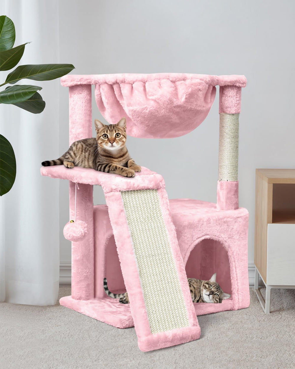 SYANDLVY cat tree condo cave image provides private snuggle space for cats