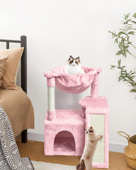 SYANDLVY cat tree cradle hanging ball image invites playful paw engagement