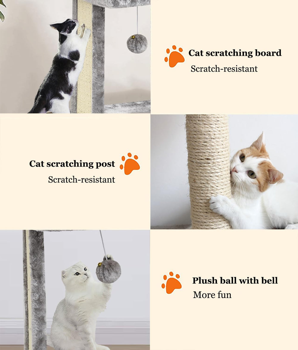 SYANDLVY cat tree dangling balls encourage active engagement and interactive fun.