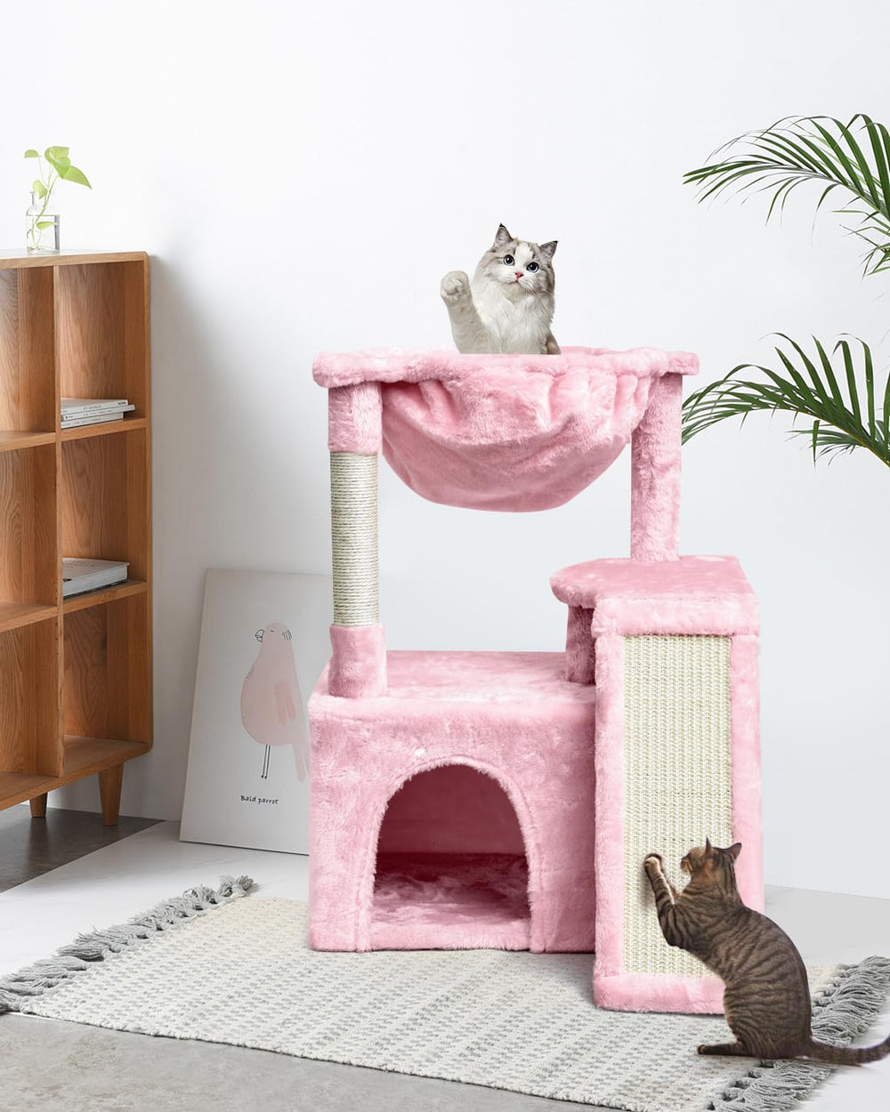 SYANDLVY cat tree easy-assembly illustration image highlights quick setup for home use