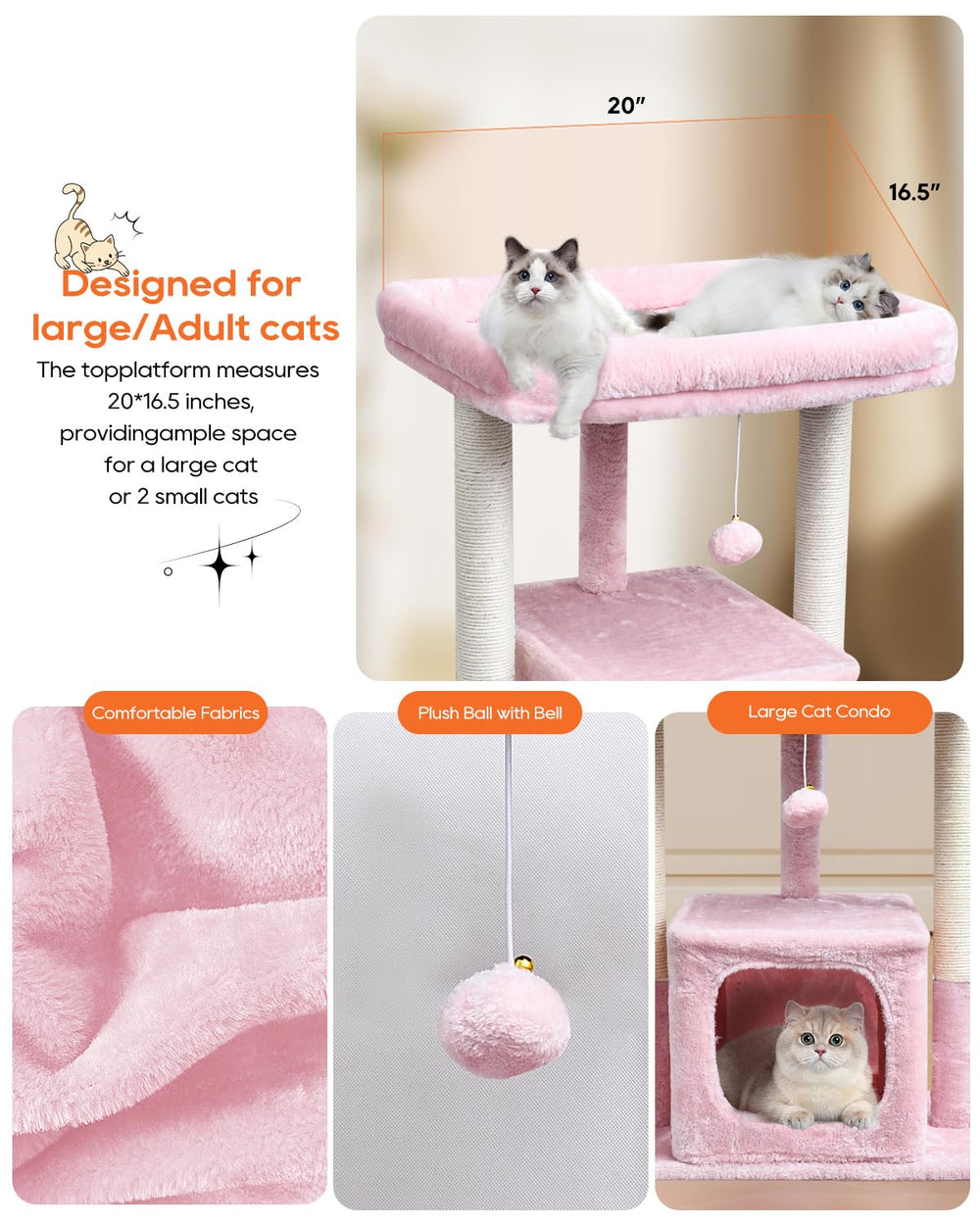 SYANDLVY cat tree includes easy-to-follow instructions for quick assembly.