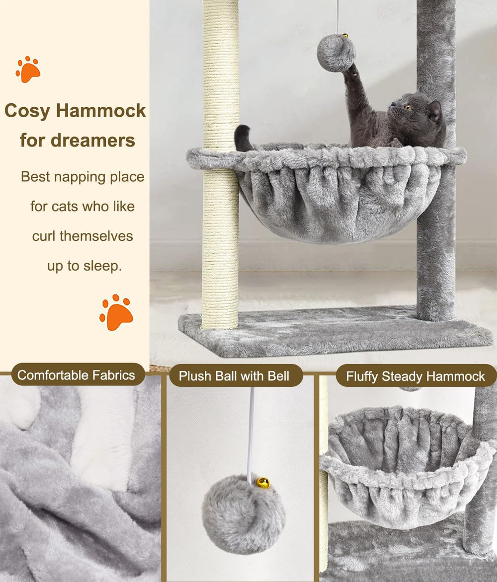 SYANDLVY cat tree hanging ball promotes interactive play and exercise.