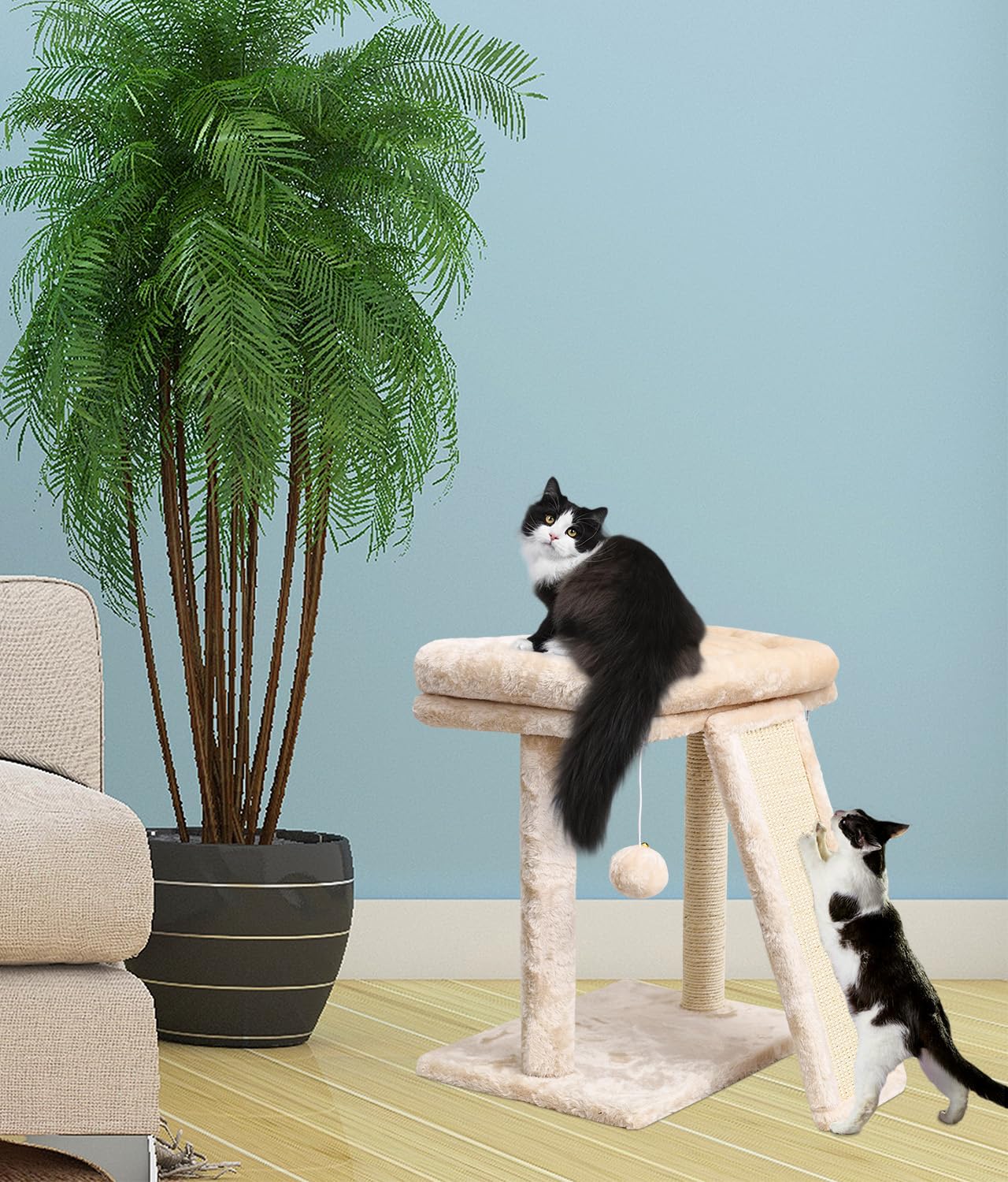 SYANDLVY cat tree in room beige complements apartment décor