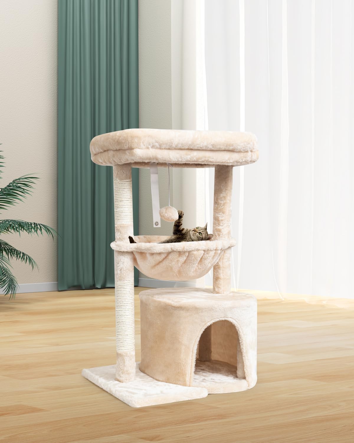 SYANDLVY modern beige design complements decor while inviting cats to climb and rest.