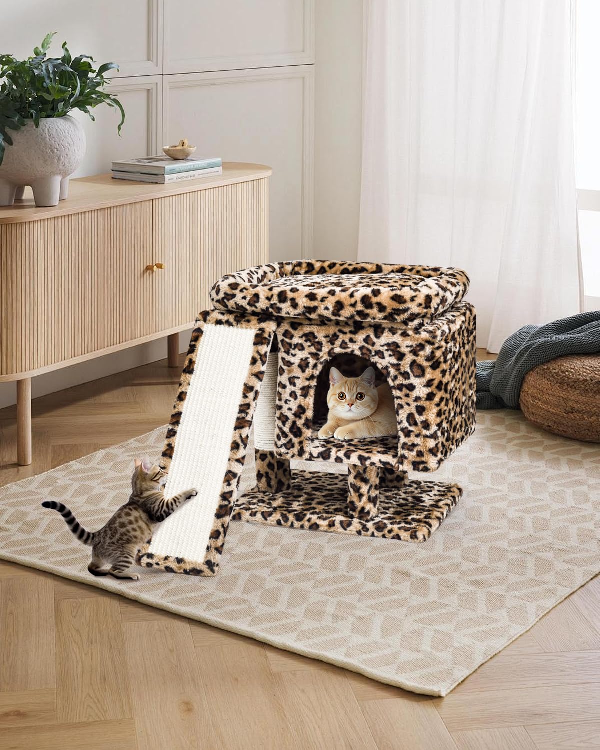 SYANDLVY plush-cover cat-tree provides skin-friendly warmth and comfort