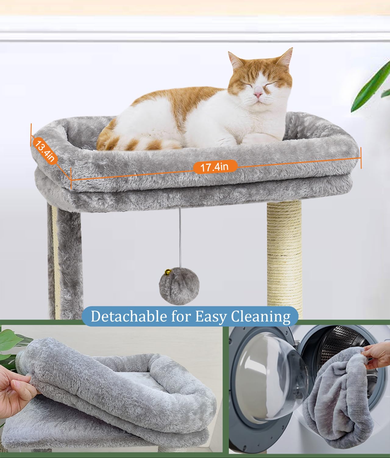 SYANDLVY cat tree scratching board protects furniture from scratches during play.