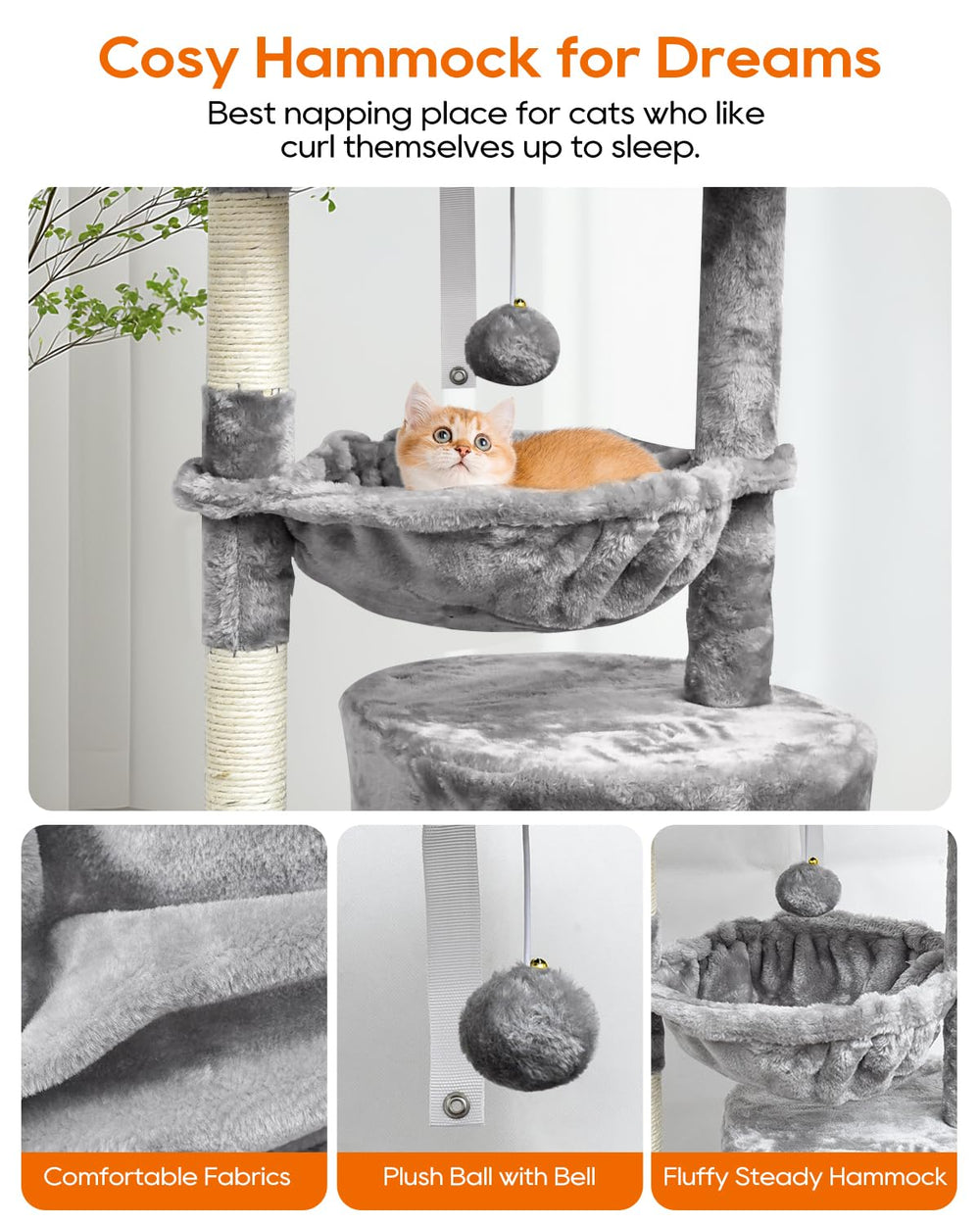 SYANDLVY cat tree natural sisal posts protect furniture while satisfying claws
