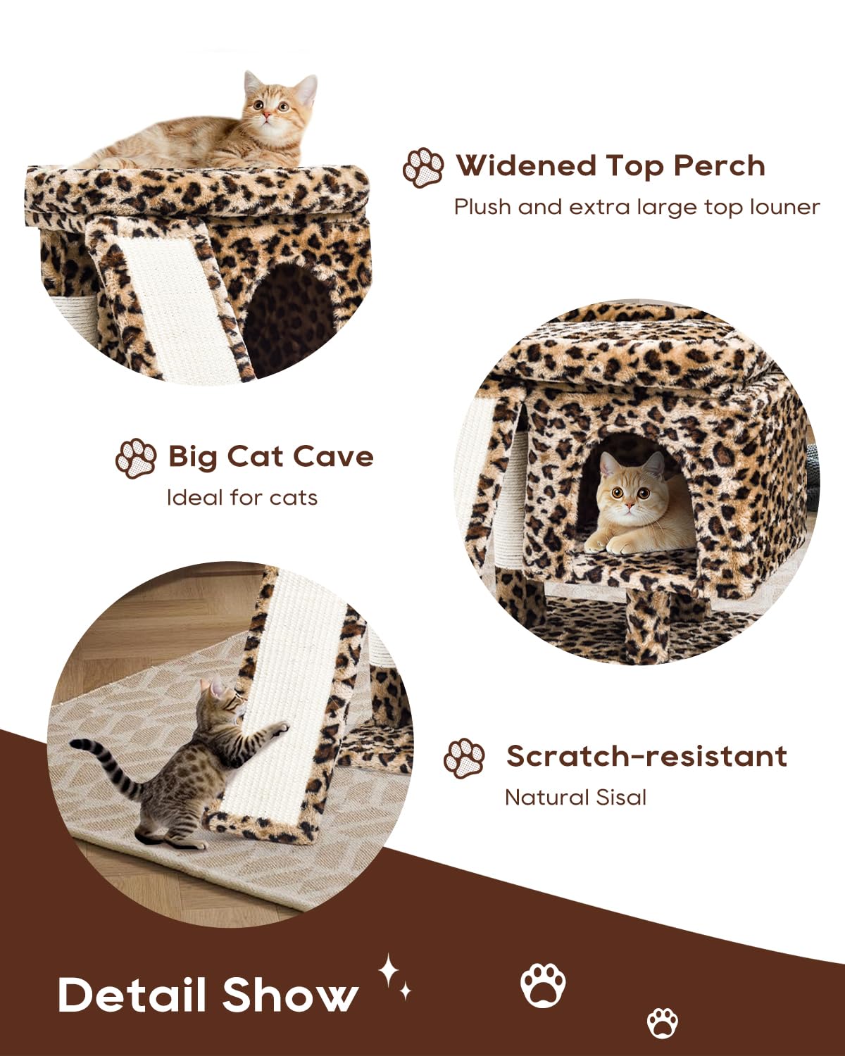 SYANDLVY cat-tree sisal-board offers large scratching area for stretching