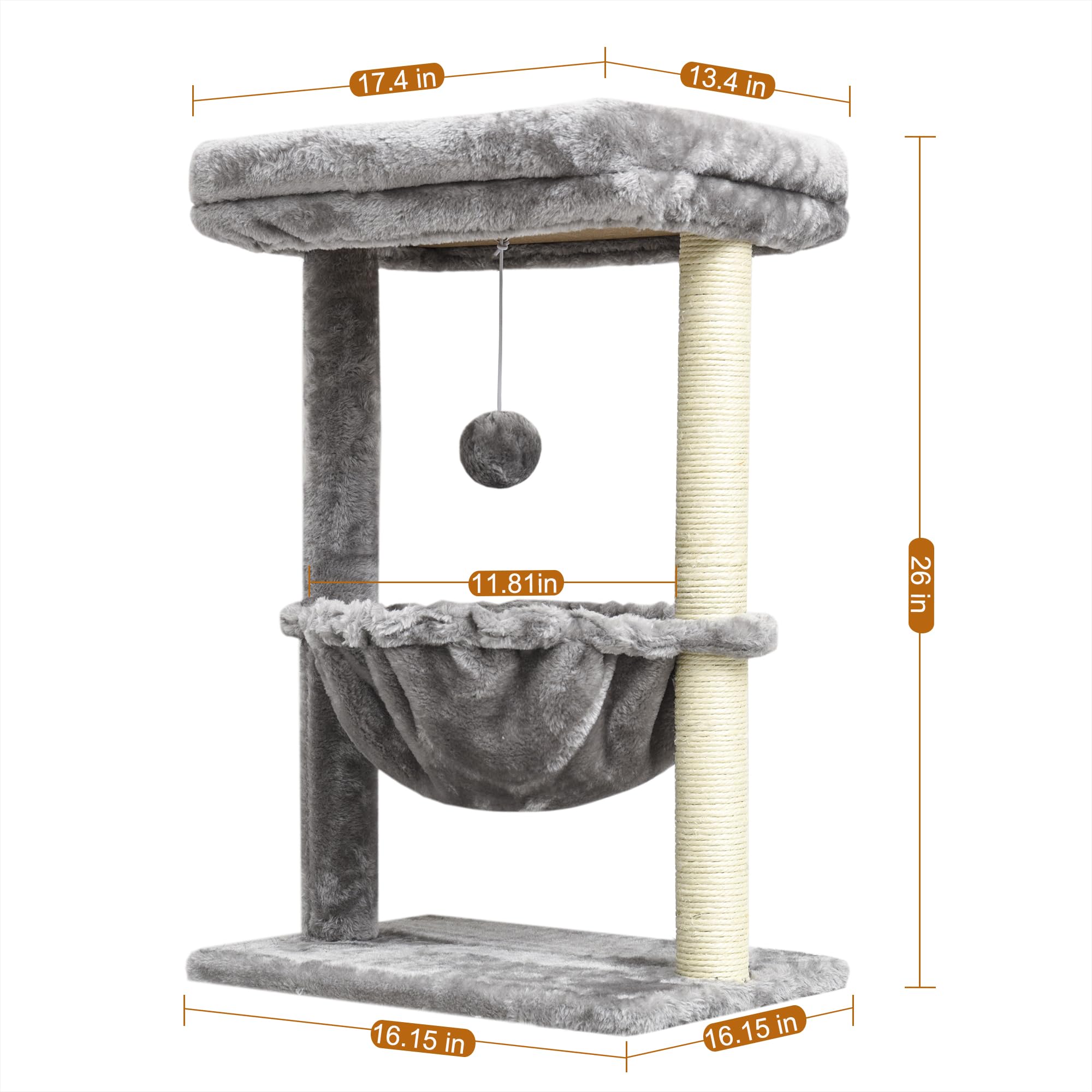 SYANDLVY cat tree natural sisal posts satisfy scratching instincts and protect furniture.