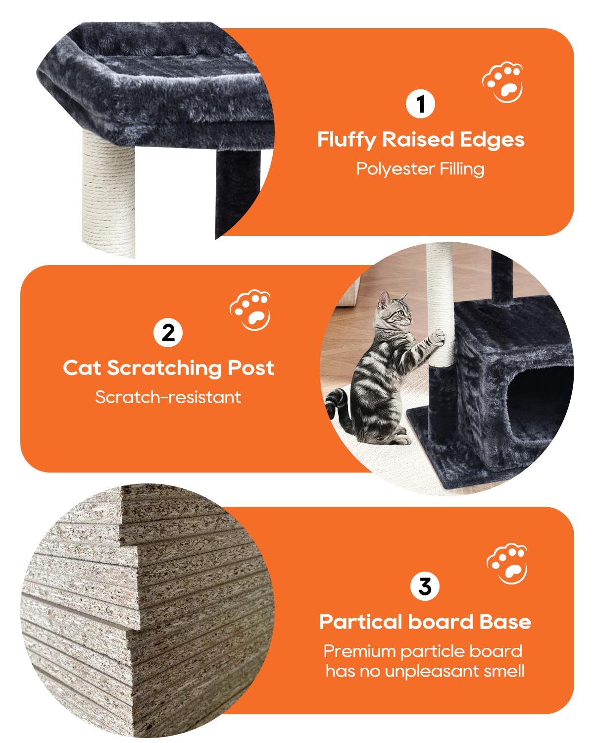 SYANDLVY Smoky cat tree ships with clear instructions for quick assembly