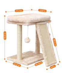 SYANDLVY cat tree sturdy base beige enhances stability during climbs