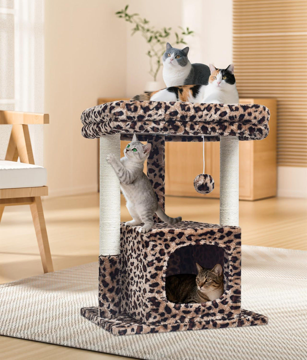 SYANDLVY sturdy-base cat tree ensures stable indoor play for active cats.