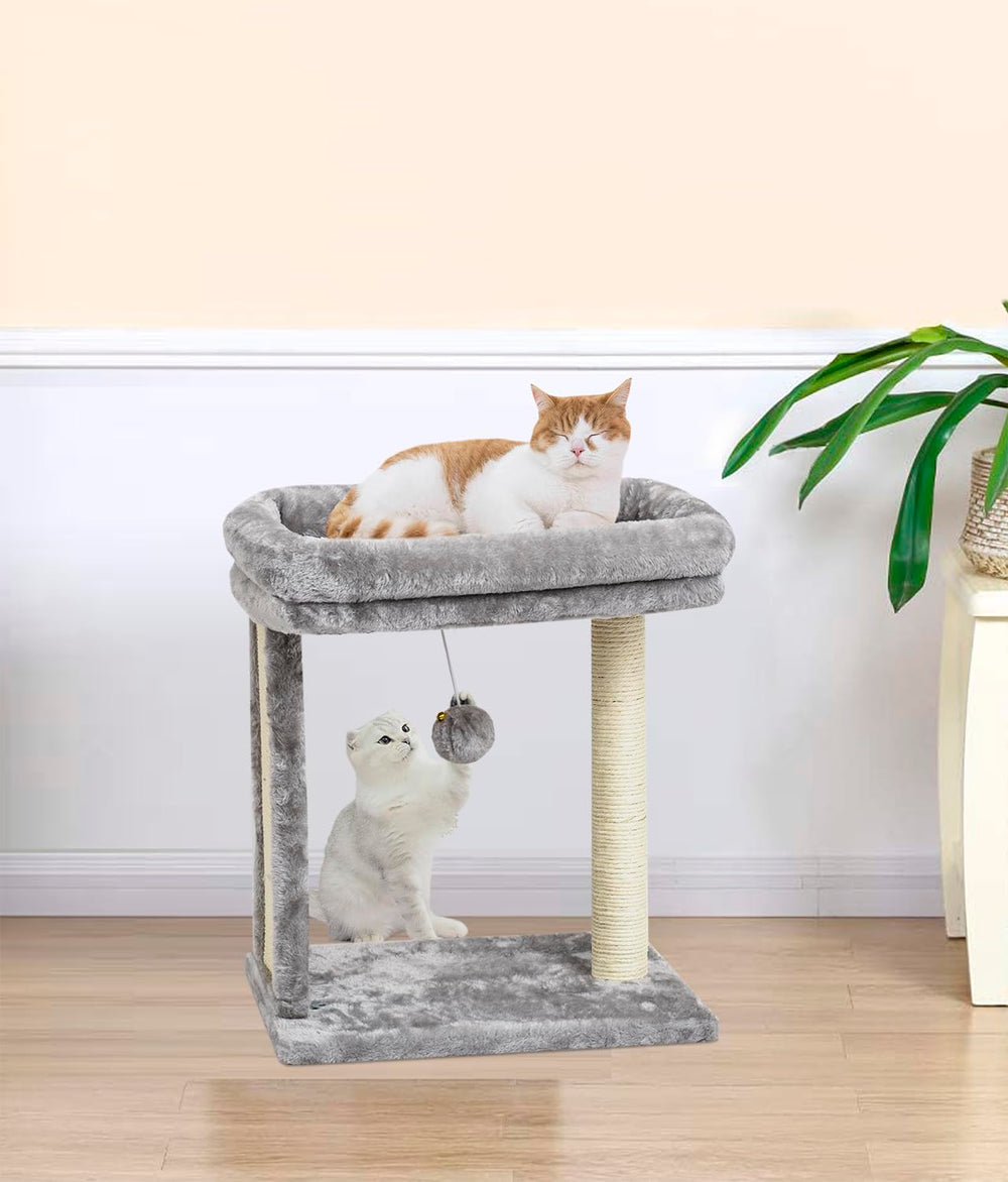 SYANDLVY cat tree sturdy base keeps furniture safe during playful jumps.