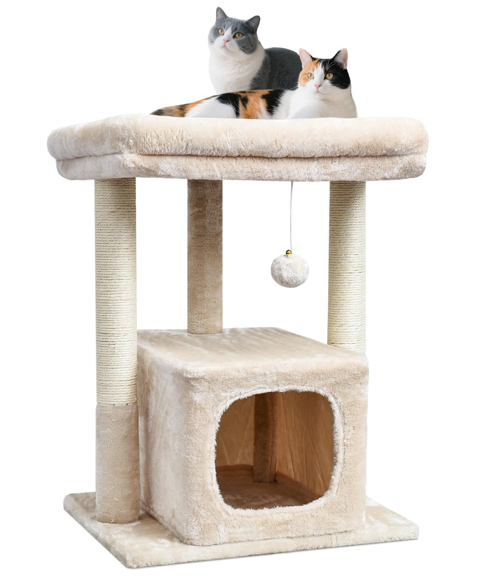 SYANDLVY cat tree top plush perch invites kittens to stretch and relax.