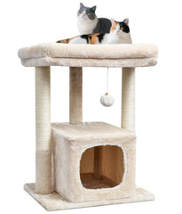 SYANDLVY cat tree top plush perch invites kittens to stretch and relax.