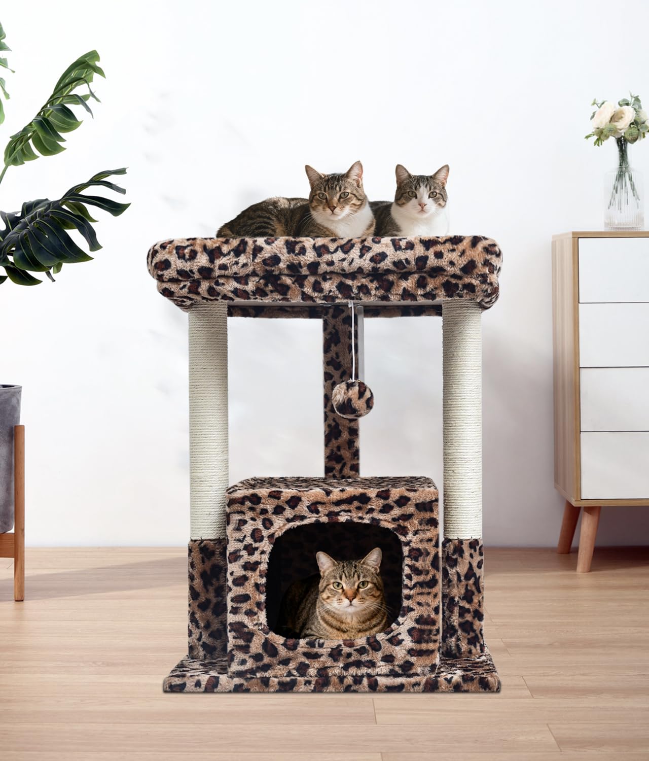 SYANDLVY veneered-surface wipes clean and resists fur buildup.