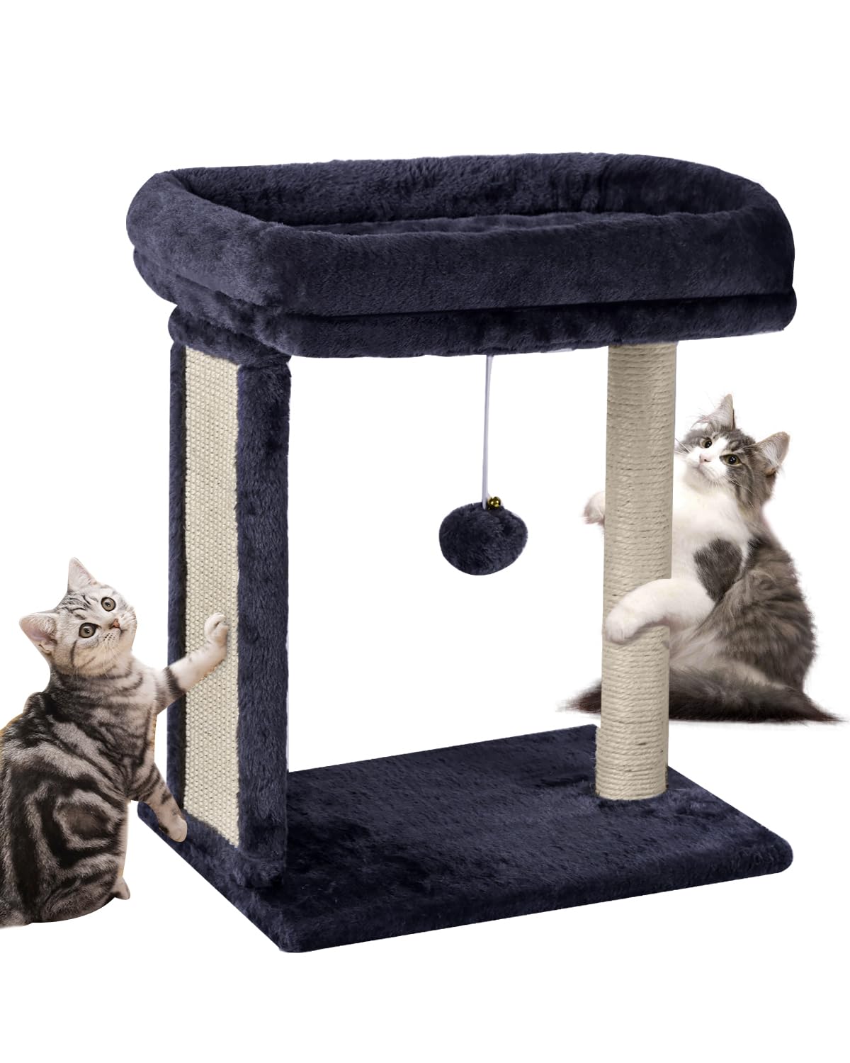 SYANDLVY Samll Cat Tree top perch provides plush comfort for kitten naps.