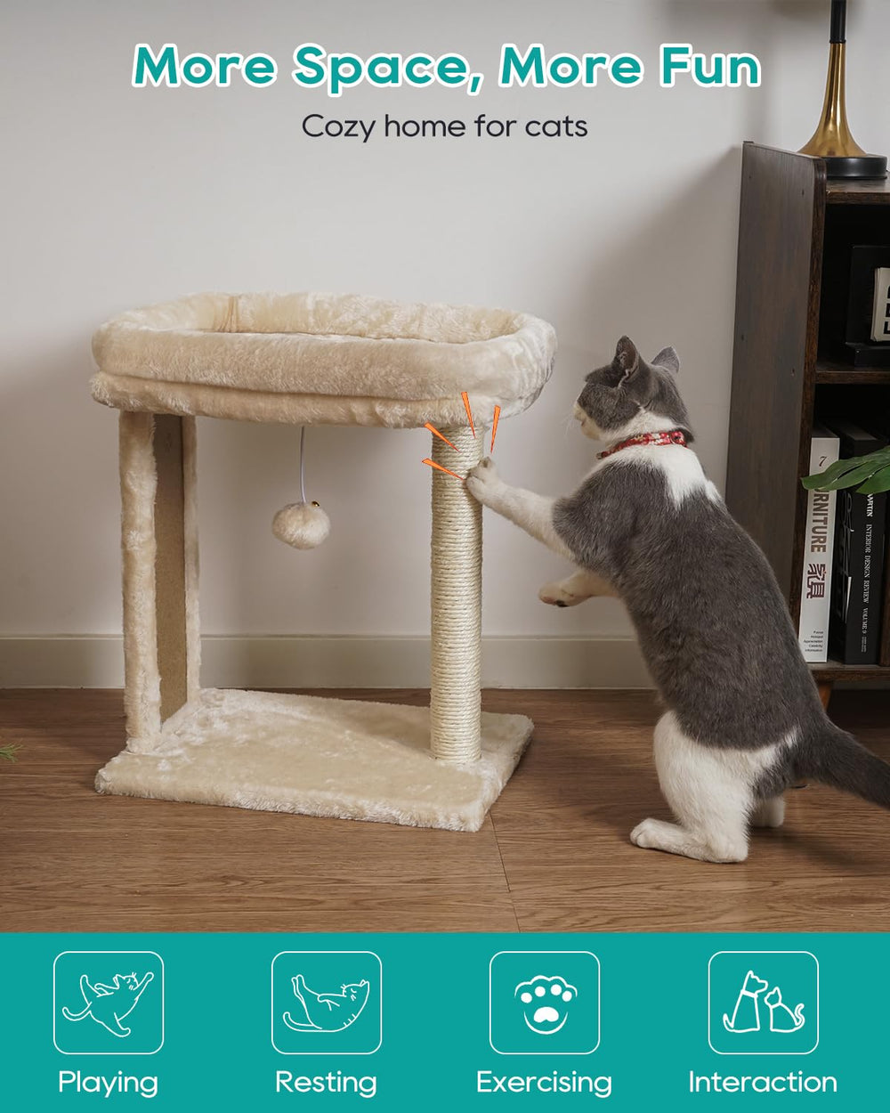 SYANDLVY small cat tree compact-space design fits apartments and small rooms.