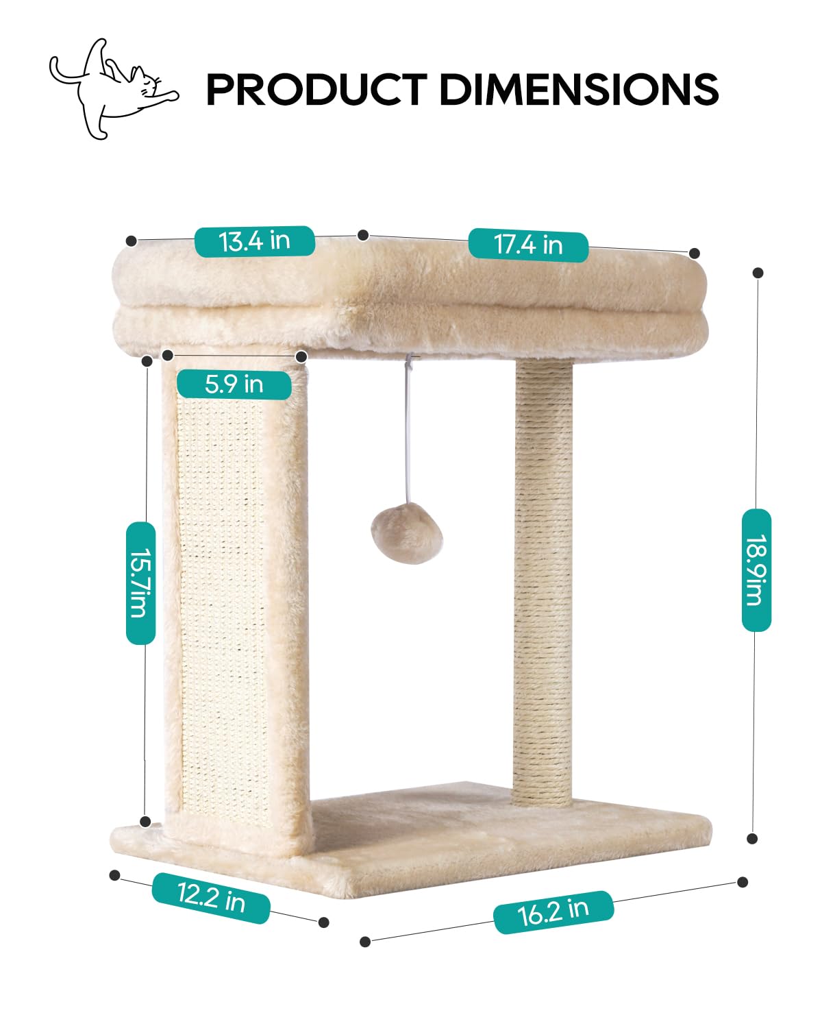 SYANDLVY small cat tree easy-clean cushions facilitate quick maintenance after playtime.