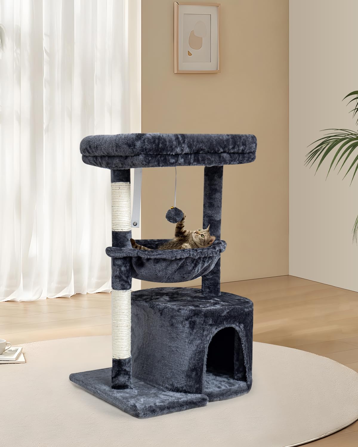 SYANDLVY modern design blends with home decor while entertaining cats.
